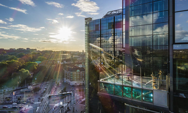 Utsikt over Göteborg från Gothia Towers hotell